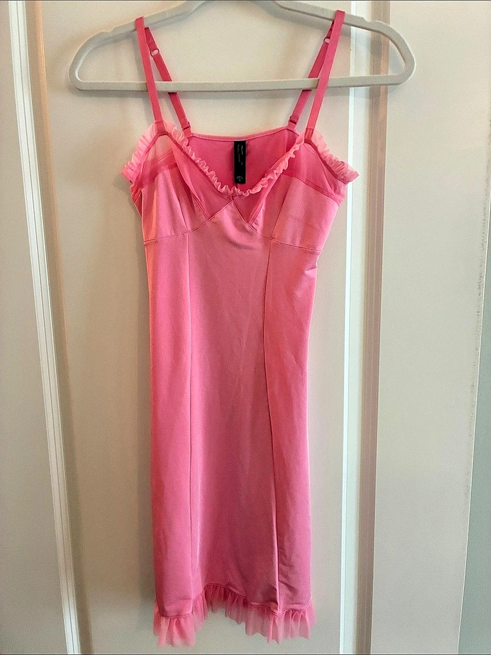 Victoria’s Secret Sexy Little Things Pink Chiffon Ruffle Lingerie Size Medium